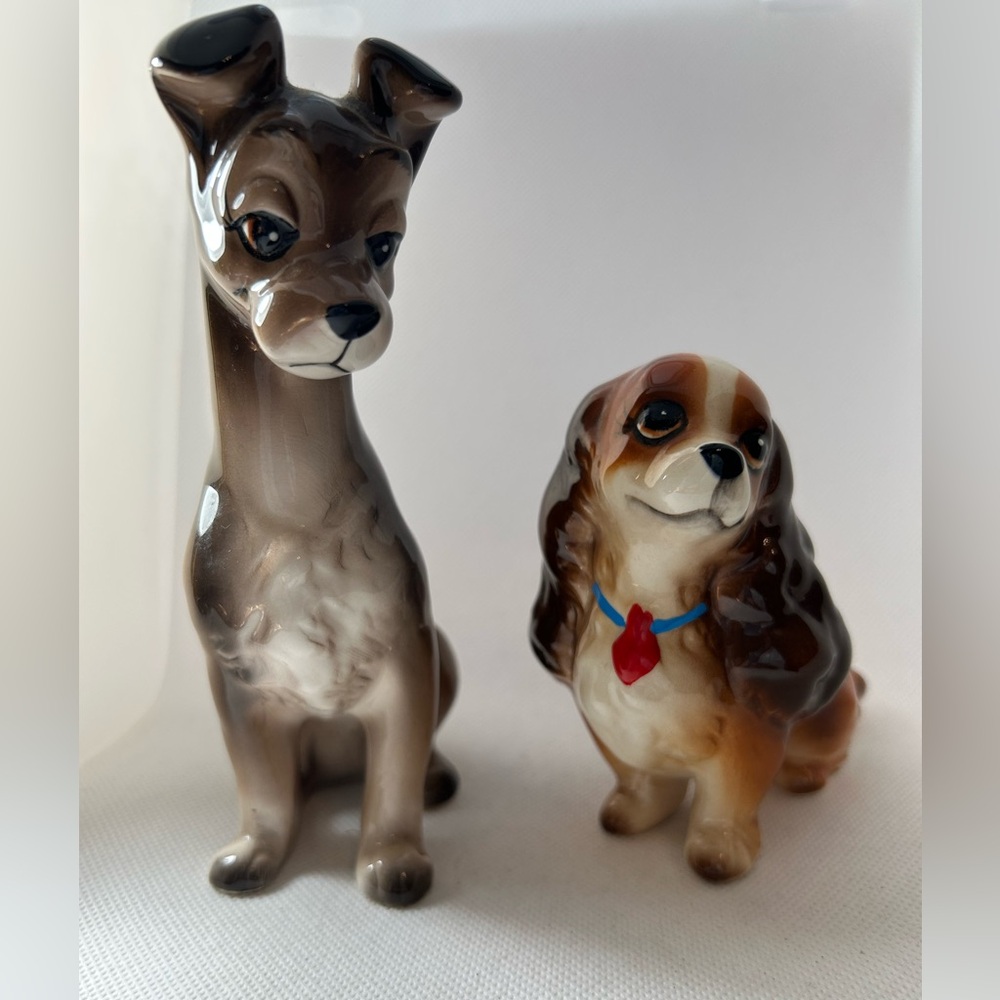 Vintage Walt Disney Lady & The Tramp Ceramic Porcelain Dog Figurine Brown Lot 2 - Picture 2 of 11